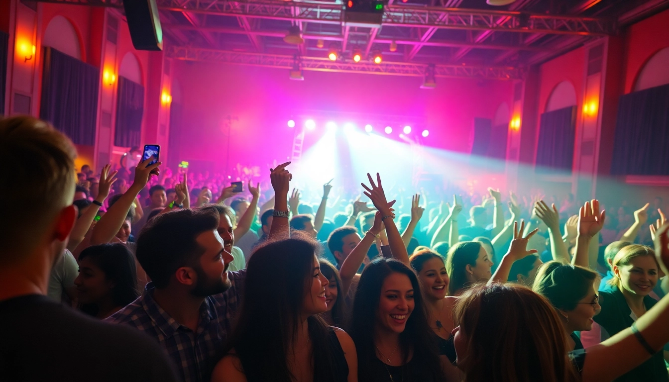 Grow Audience through an engaging concert atmosphere filled with diverse fans enjoying live music.
