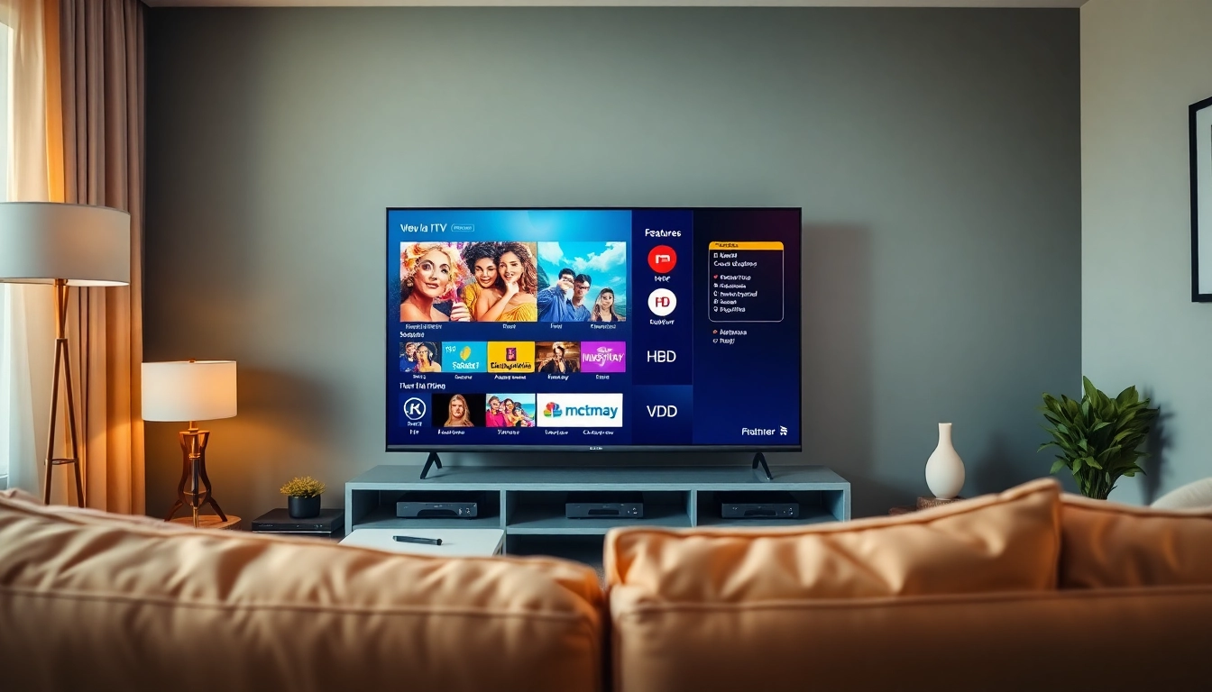 Engage in a no credit card iptv trial with vibrant visuals showcased on a modern TV.