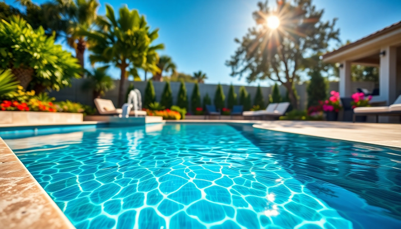 Build your own pool: Custom swimming pool design with vibrant landscaping and water features.
