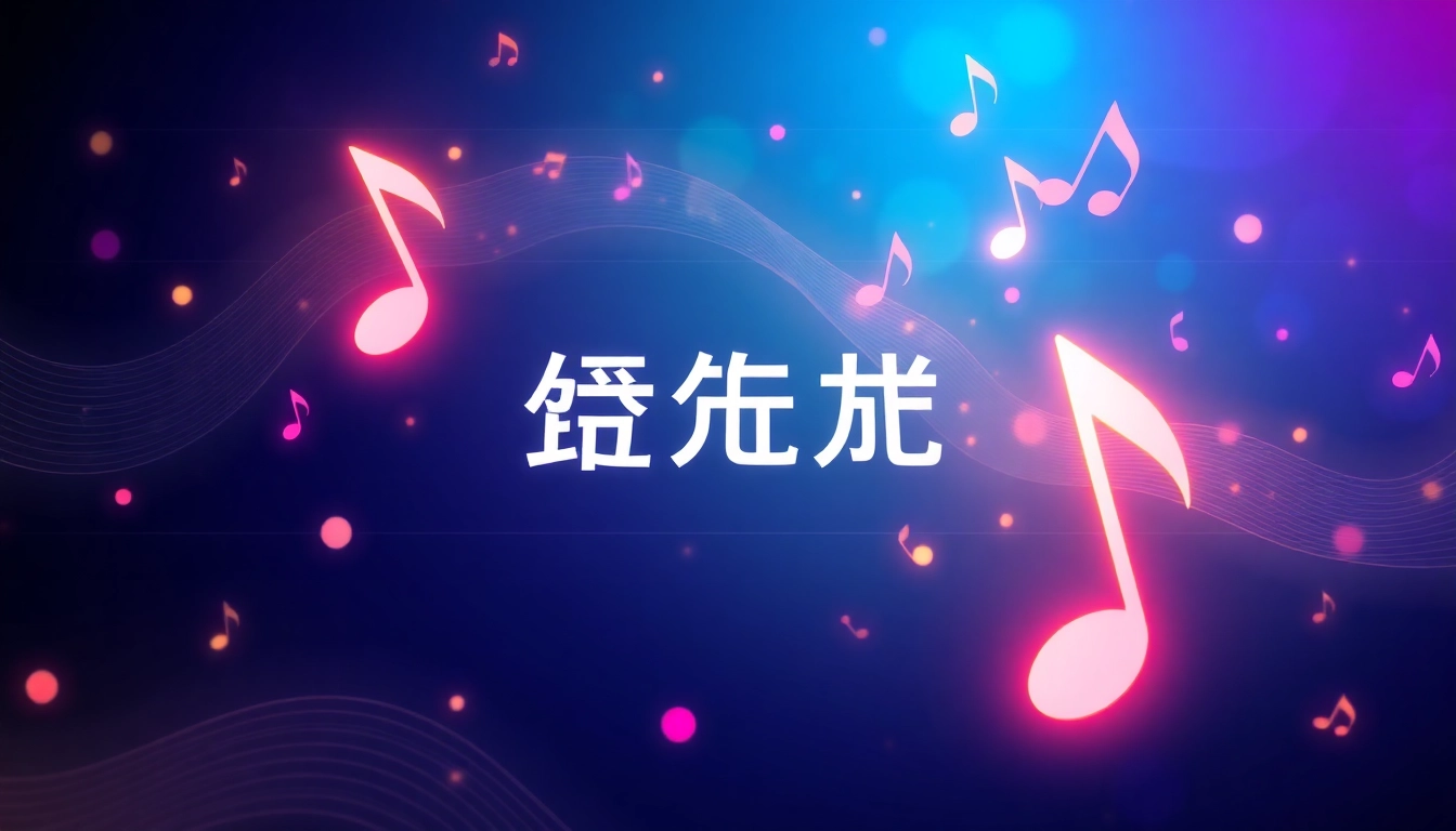 Engage with 汽水音乐网页版 through an animated digital interface filled with colorful music notes.