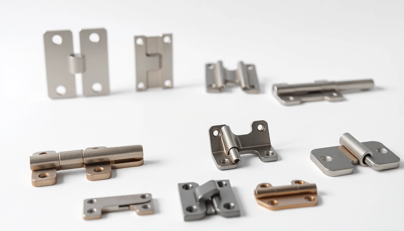 Showcase of various door hinges by a Door Hinges Manufacturer with distinct finishes and styles.