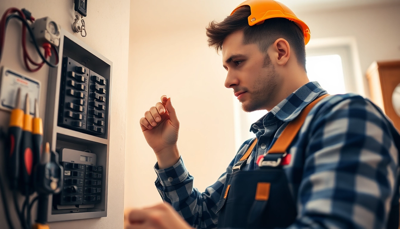 Electrical Service diagnostics by a professional electrician in a residential setting.