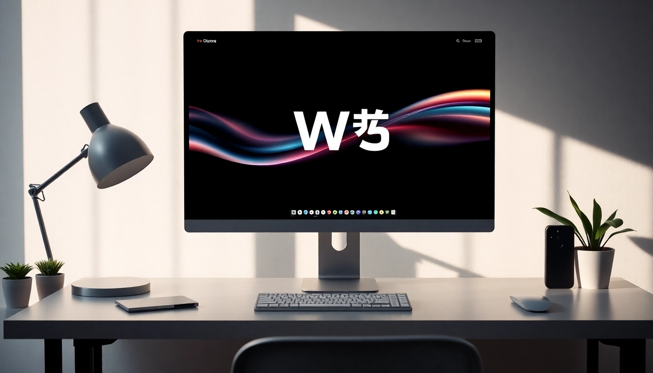 Utilize WPS中文版 software on a sleek computer setup for enhanced productivity.