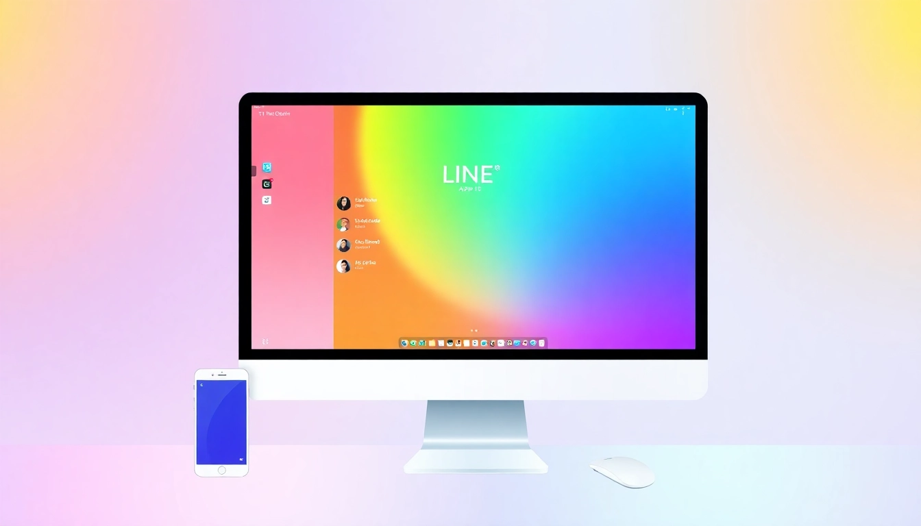 Download the LINE電腦版官方下載 application on a computer screen showcasing its user interface.