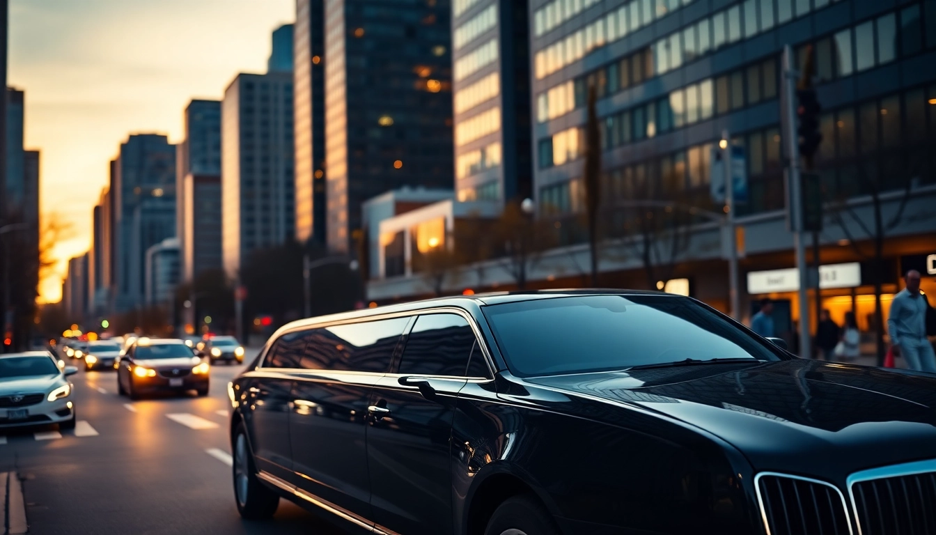 Book a luxurious Vancouver airport to downtown limo service featuring a sleek black limousine.