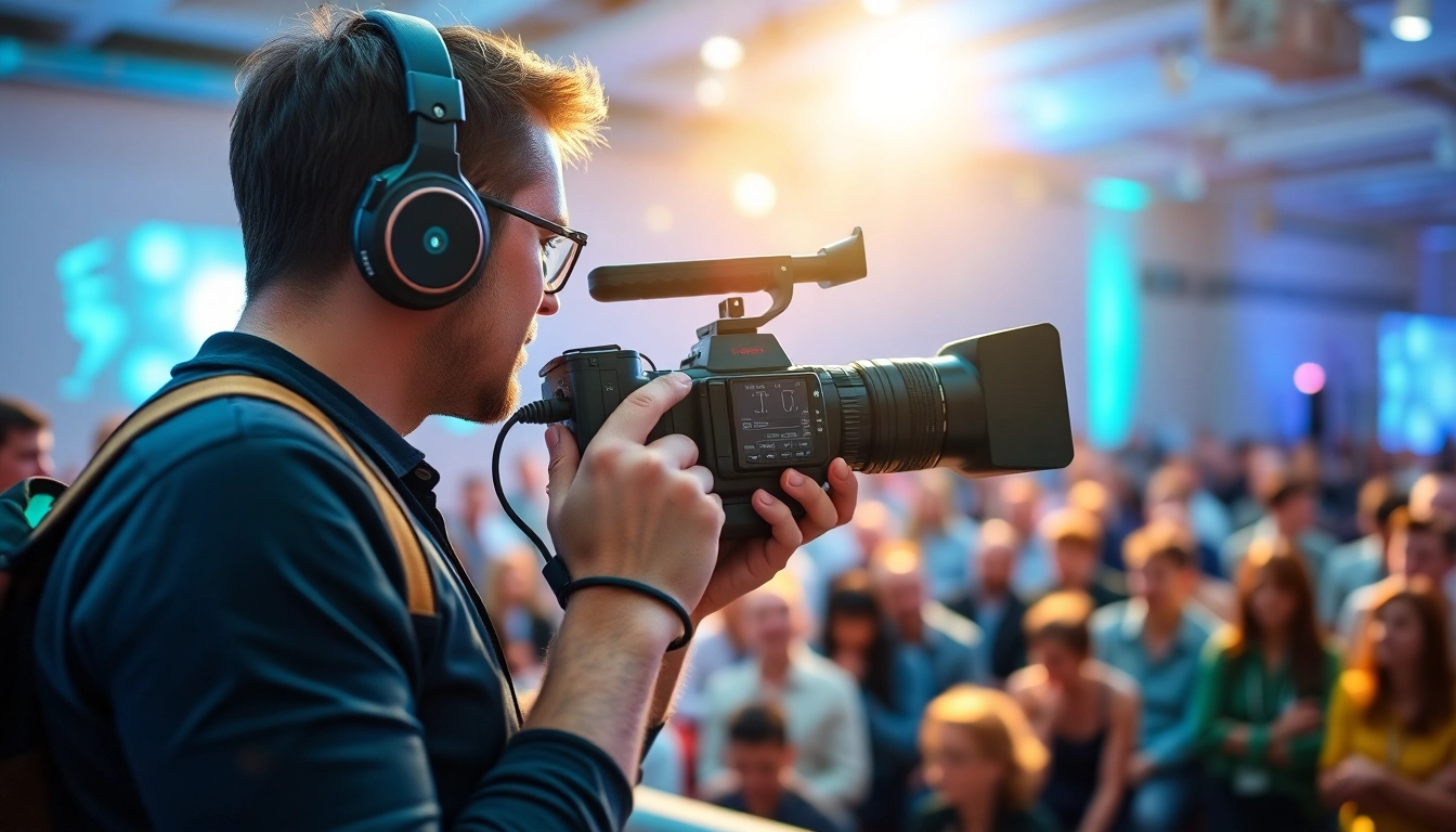 Engage with On-Site Videography while a professional captures vibrant event moments.