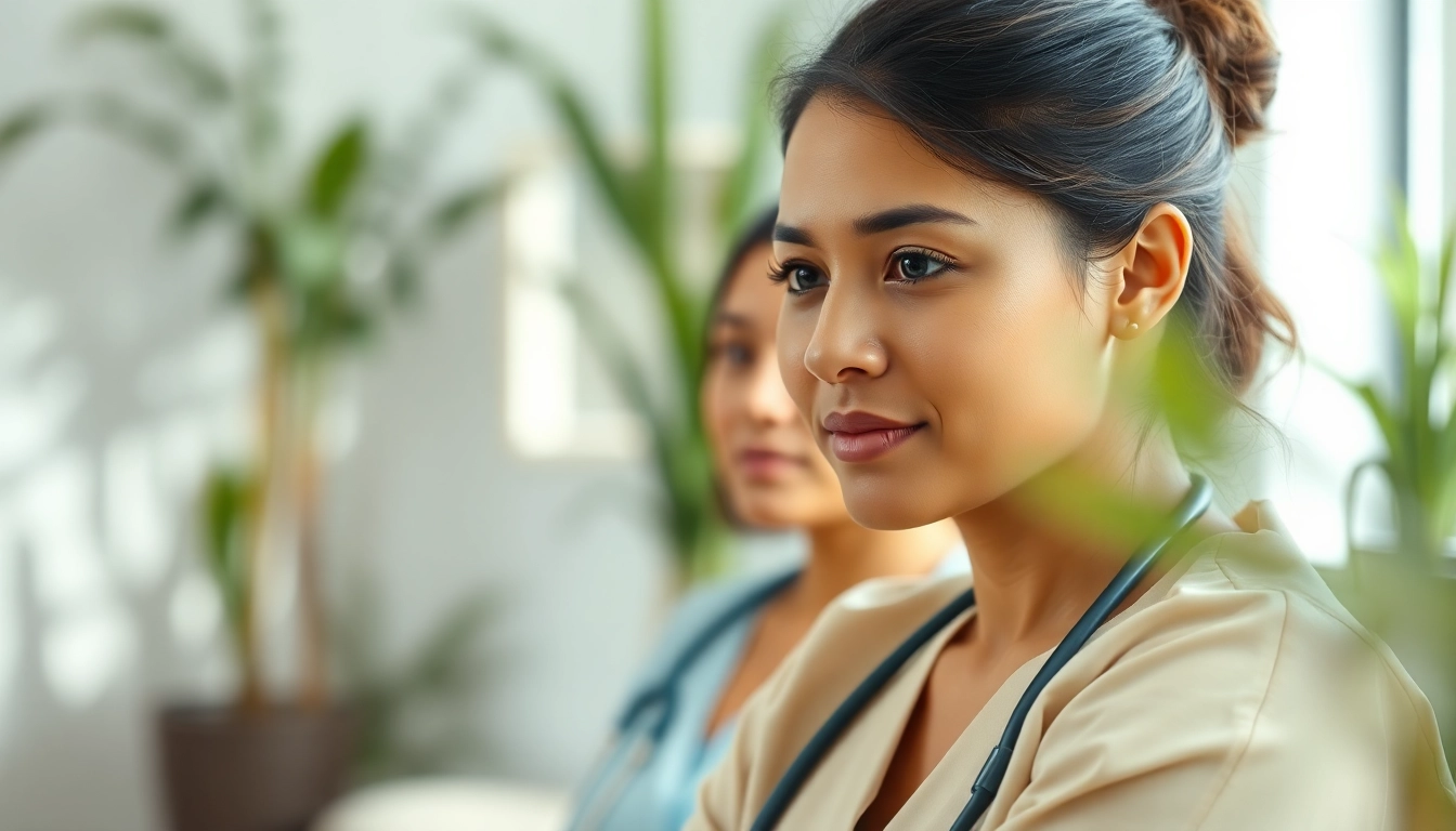 Nurse receiving supportive counseling for the VDAP Program in a clinical setting.