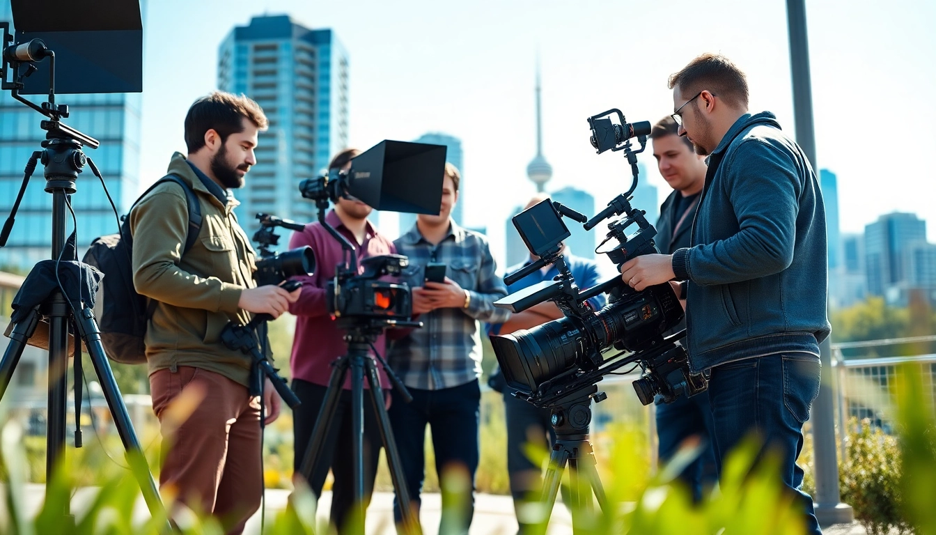 Showcase professional edmonton production companies working collaboratively on a film project.