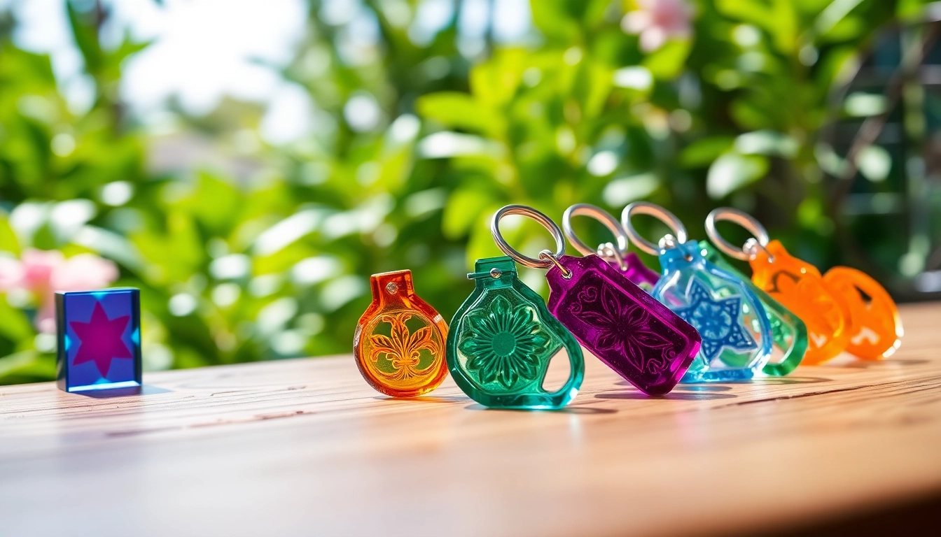 Explore custom acrylic keychains by a leading acrylic keychain manufacturer, featuring vibrant designs.